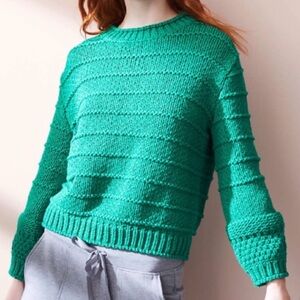 Lou & Grey Kelly Green thick knit sweater S